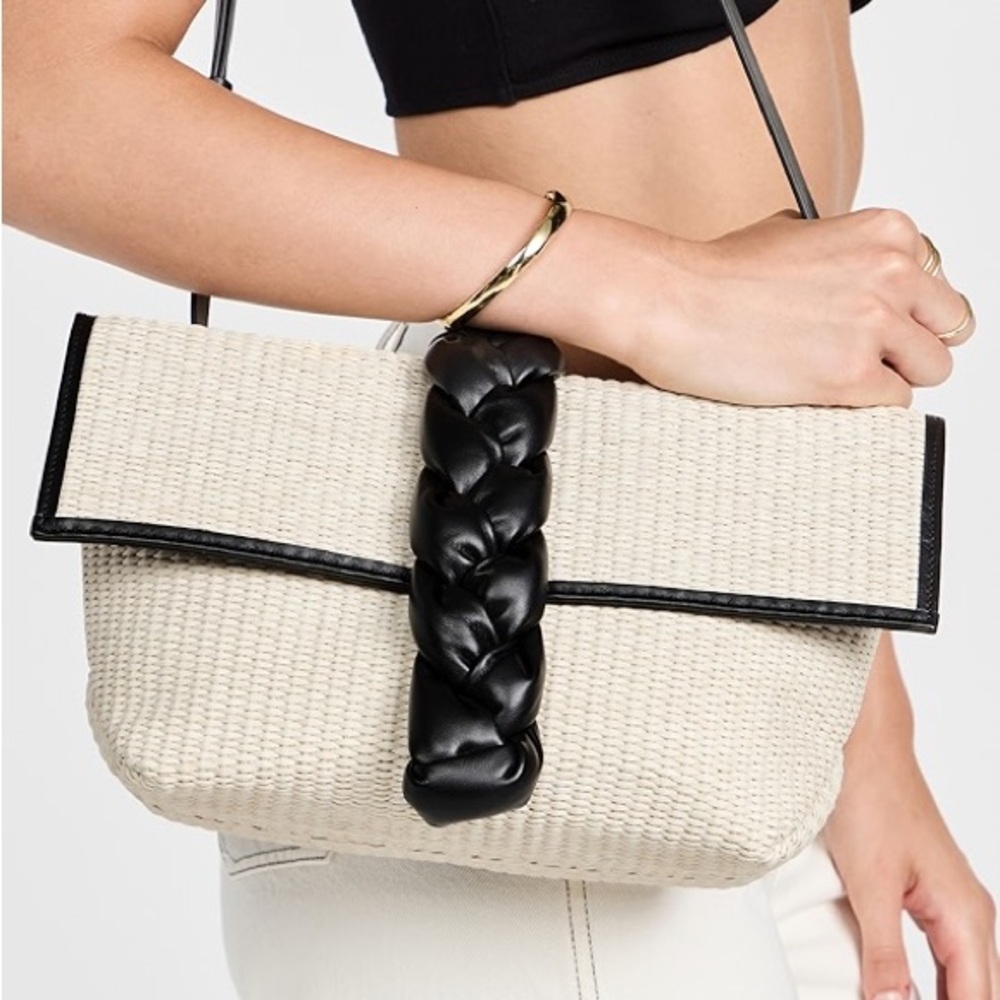 Demellier Verona Raffia Braided Leather Crossbody Bag